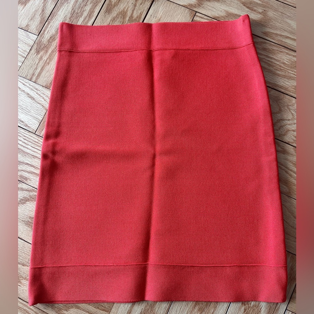 BCBGMaxazria Orange Mini Bandage Skirt - size medium